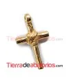 Cruz Colgante con Soga 40x24mm, Dorado