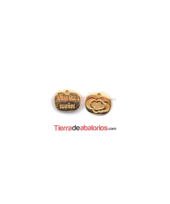 Colgante 15x12mm Vive tus Sueños Dorado