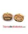 Colgante 15x12mm Vive tus Sueños Dorado