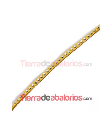 Antelina 3mm Amarilla con Tachuelitas Doradas