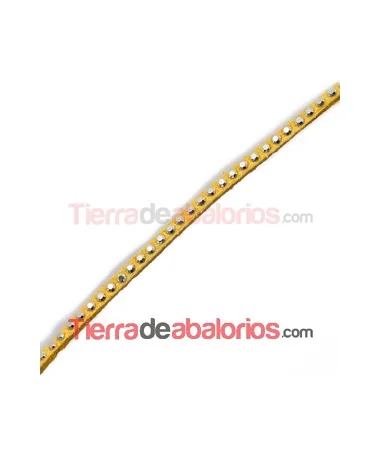 Antelina 3mm Amarilla con Tachuelitas Doradas Antelina 3mm Amarilla con Tachuelitas Doradas