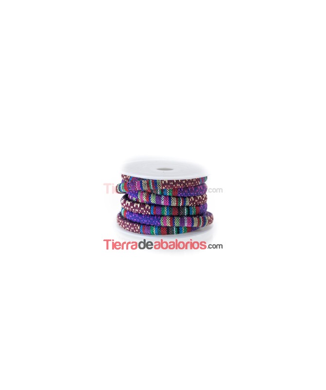 Cordón Etnico 6,5mm Purpura Multicolor