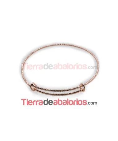 Pulsera Rígida Tallada 70mm Oro Rosa