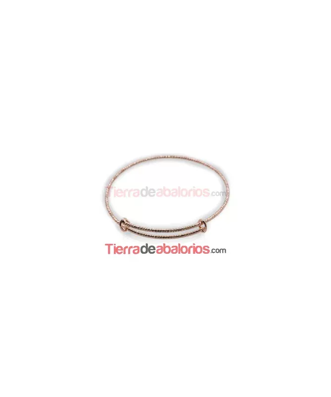 Pulsera Rígida Tallada 70mm Oro Rosa