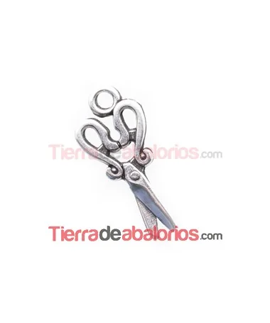 Colgante Tijera 28x13mm con Anilla, Plateado