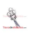 Colgante Tijera 28x13mm con Anilla, Plateado