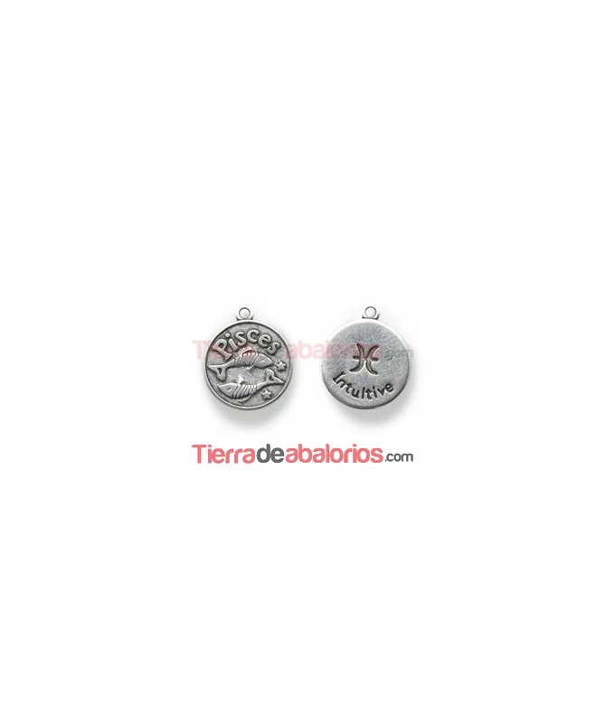 Medalla 17mm con Anilla, Piscis
