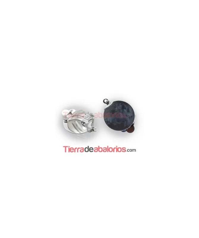 Pendiente Clip Base Disco Plano de 14mm con Anilla, Plateado