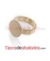 Anillo Ajustable Base Plana Redonda 14mm, Dorado