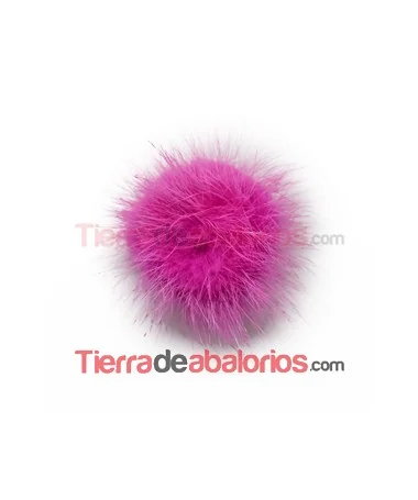Pompón de Visón 40mm Fucsia