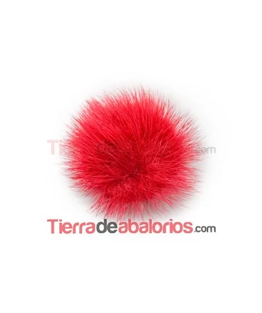 Pompón de Visón 40mm Rojo