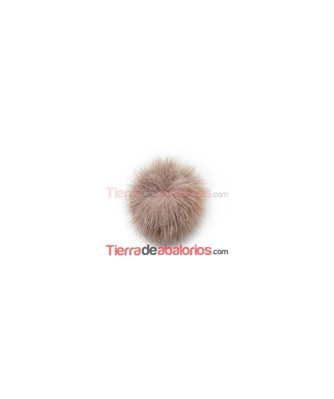 Pompon de Visón 40mm Marrón Claro