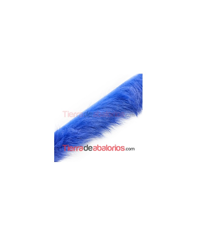 Fleco de Piel de Conejo 30mm Azul Eléctrico