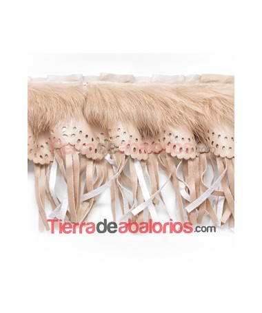 Fleco 90mm Nappa con Piel de Conejo Beige