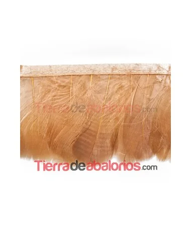 Fleco de Pluma de Oca 9cm Camel (1 metro)