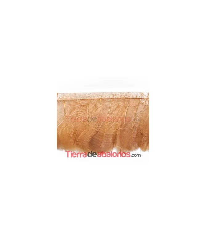 Fleco de Pluma de Oca 9cm Camel (1 metro)
