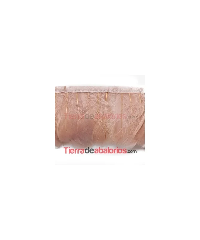 Fleco de Pluma de Oca 9cm Rosa Nude (1 metro)