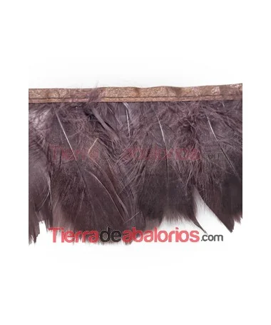 Fleco de Pluma de Oca 9cm Marrón (1 metro)