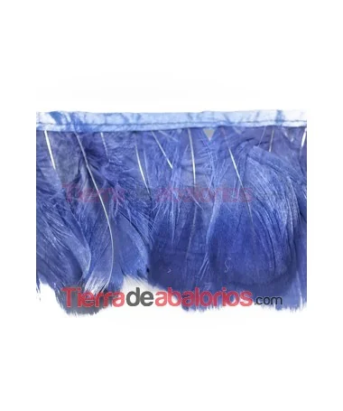 Fleco de Pluma de Oca 9cm Azul Marino (1 metro)