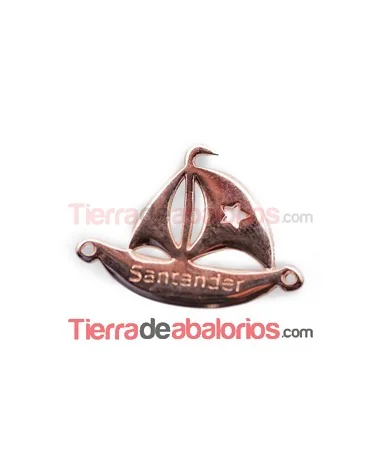 Conector Velero Santander 35x26mm, Oro Rosa
