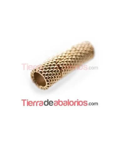 Cierre Tubo Bolitas con Imán 22x8mm Agujero 5mm, Dorado