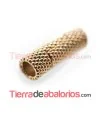 Cierre Tubo Bolitas con Imán 22x8mm Agujero 5mm, Dorado