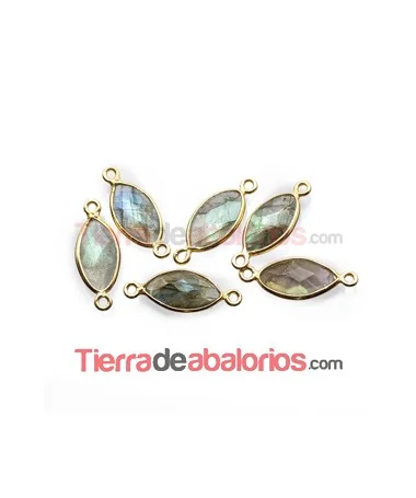 Labradorita Oval Facetada 14x10mm Engarzada Labradorita Oval Facetada 14x10mm Engarzada