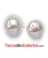 Perla Barroca Irregular de Cristal Checo 6mm, Blanco Perlado
