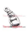 Colgante Muñeco de Nieve 23x10mm con Anilla, Plateado