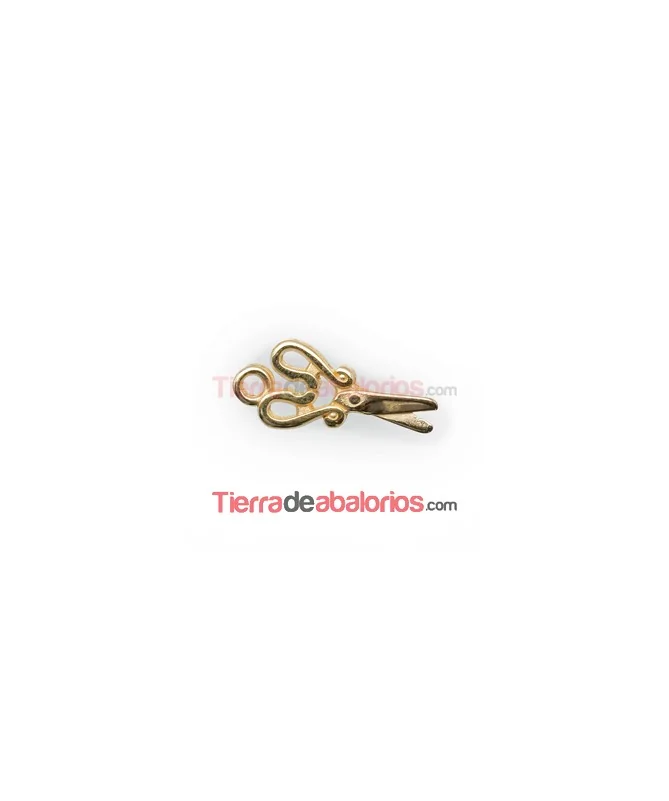 Colgante Tijera 28x13mm con Anilla, Dorado