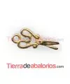 Colgante Tijera 28x13mm con Anilla, Dorado