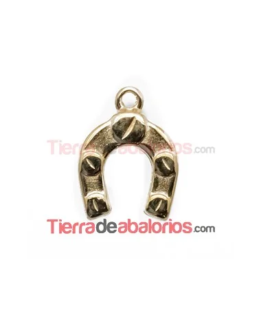 Colgante Herradura de la Suerte 17x12mm, Dorada Colgante Herradura 16x12mm, Dorada