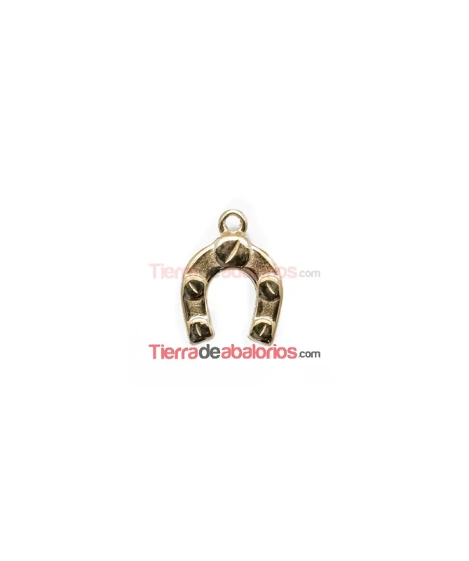 Colgante Herradura 16x12mm, Dorada