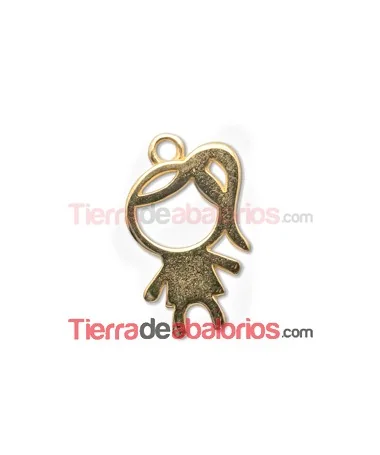 Colgante Niña 27x16mm, Dorada