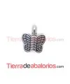 Colgante Mariposa 12x11mm, Plateado
