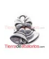 Colgante Campanas con Lazo 17x16mm, Plateado