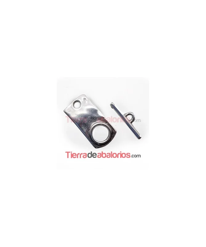 Cierre Chapa 31x16mm, Plateado