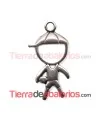 Colgante Niño 30x16mm con Anilla, Plateado