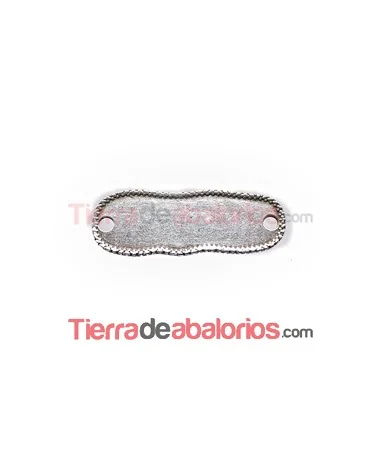 Entrepieza Irregular 33x12mm, Plateada