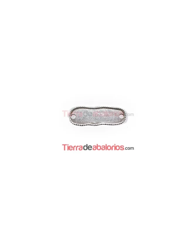 Entrepieza Irregular 33x12mm, Plateada Entrepieza Irregular 33x12mm, Plateada
