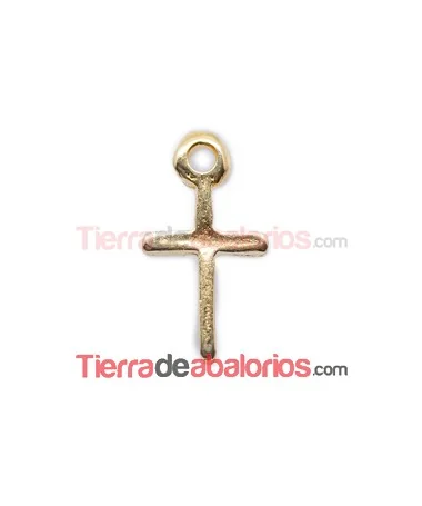 Colgante Cruz 19x10mm con Anilla, Dorada