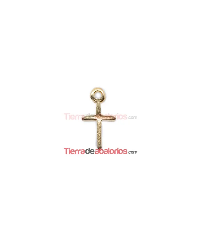 Colgante Cruz 19x10mm con Anilla, Dorada