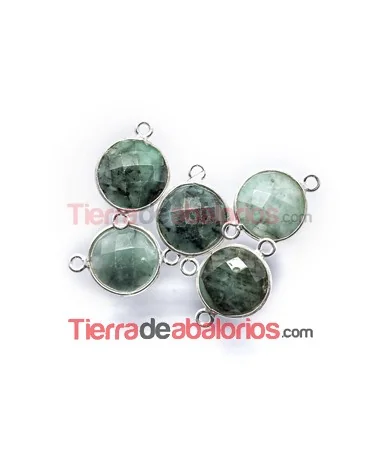 Turquesa Moneda Facetada 13mm Engarzada Turquesa Moneda Facetada 13mm Engarzada