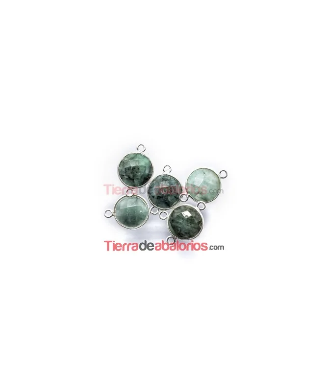 Turquesa Moneda Facetada 13mm Engarzada Turquesa Moneda Facetada 13mm Engarzada
