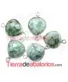 Turquesa Oval Facetada 14x11mm Engarzada