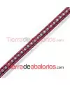 Tireta de Cuero 6mm Dark Red con Strass (1mt)