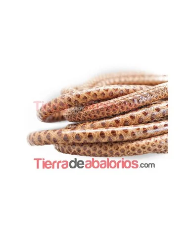 Cordón Nappa 6mm Snake Tostado y Marrón