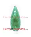 Calcedonia Gota Facetada Cabujón 32x13mm Verde