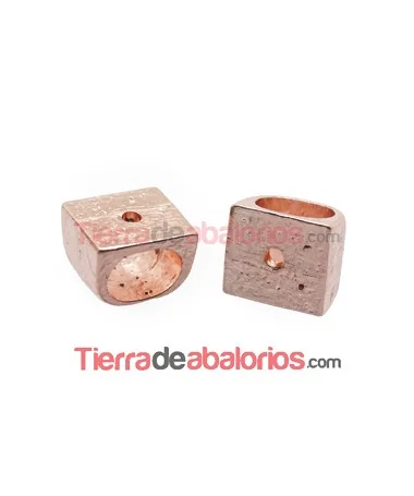Entrepieza Regaliz 12x14mm Agujero 10x7mm Oro Rosa