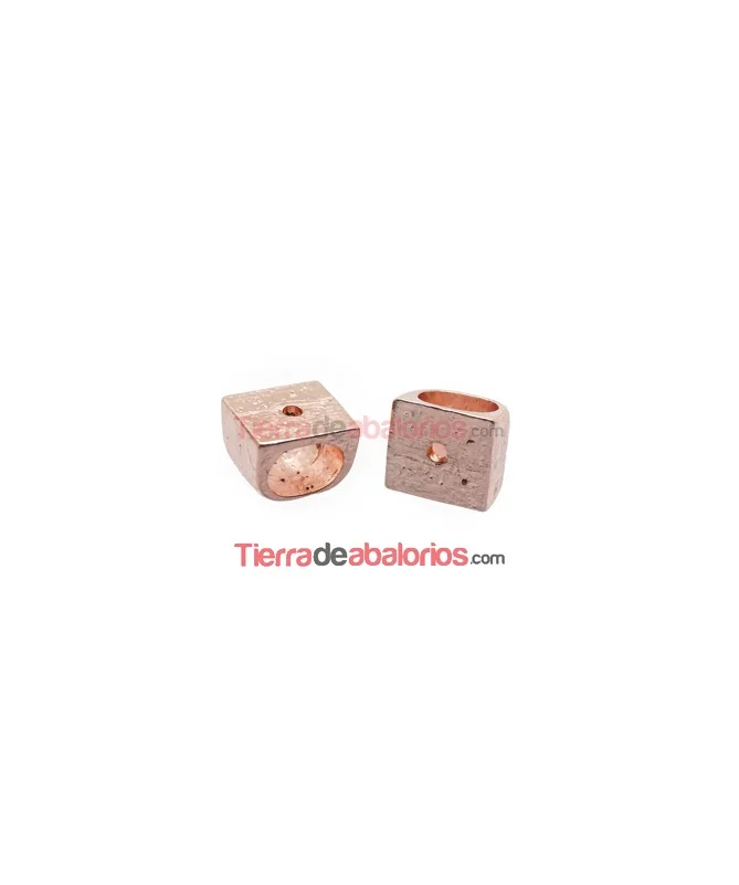 Entrepieza Regaliz 12x14mm Agujero 10x7mm Oro Rosa